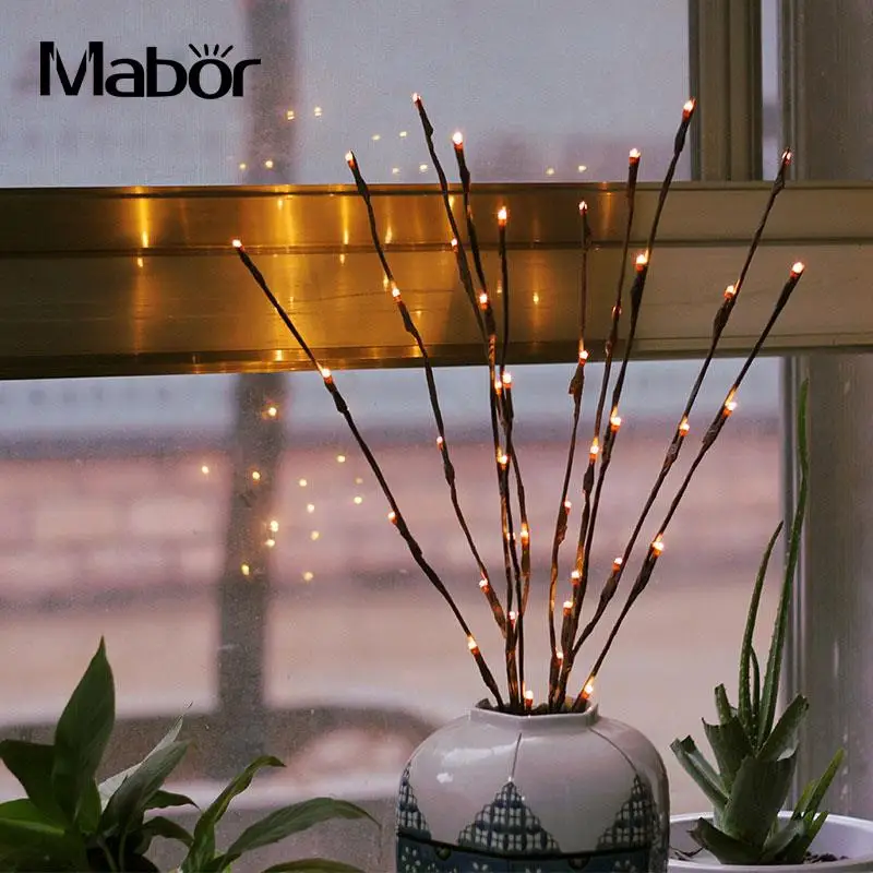 20LED Twigs Light String Indoor Wedding Party Home Decoration Warm White Night | Лампы и освещение