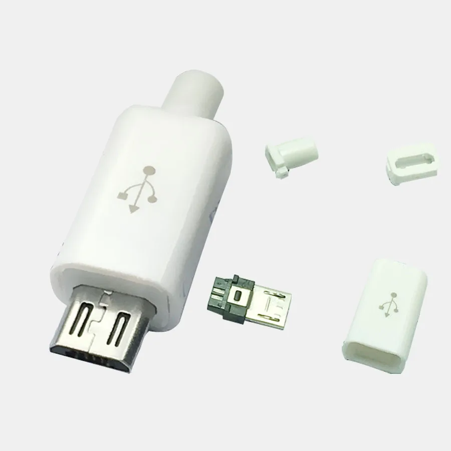 100 комплектов сделай сам Micro USB Тип B папа 5 контактов 4 шт. в сборе разъем
