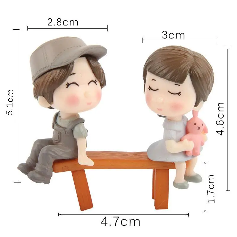 couple 03 2 шт./компл. Новое поступление Луна пара ПВХ романтический фигурки ремесло декоративные украшения для бонсай для дома Украшение стола - Цвет: couple 03