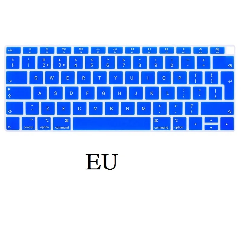 EU Navy Blue ЕС США для Macbook Air 13 крышка клавиатуры силиконовый A1932 Английский для Macbook Air 13 A1932 клавиатура пленка кожа - Цвет: EU Navy Blue