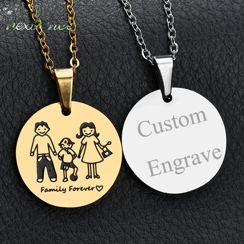 Ожерелье Nextvance с изображением семьи вечной любви отца матери сына кулон Nekclace