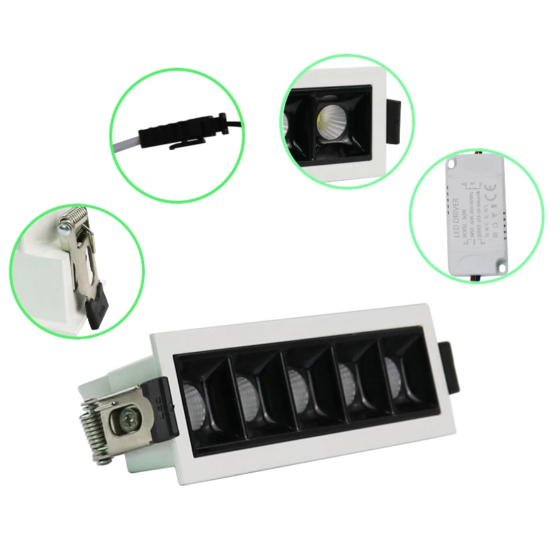 Светодиодный светильник с регулируемой яркостью 2 Вт 4 6 10 20 COB Линейный