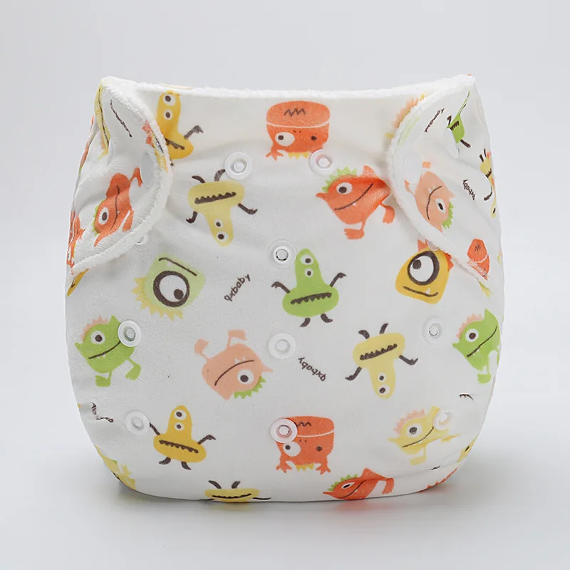 1 Piece Washable Autumn Winter Baby Cloth Diaper Cover Soft Velvet Liner Waterproof Cartoon Diapers Reusable Nappies | Мать и ребенок