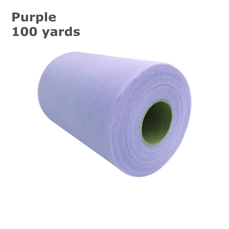 100Y Purple Белая, розовая Тюлевая юбка-пачка в рулоне 15 см, 100 ярдов, сделай сам, Настольная юбка, украшение для дня рождения, свадьбы, вечеринки, тюль, органза, рулон, принадлежности - Цвет: 100Y Purple