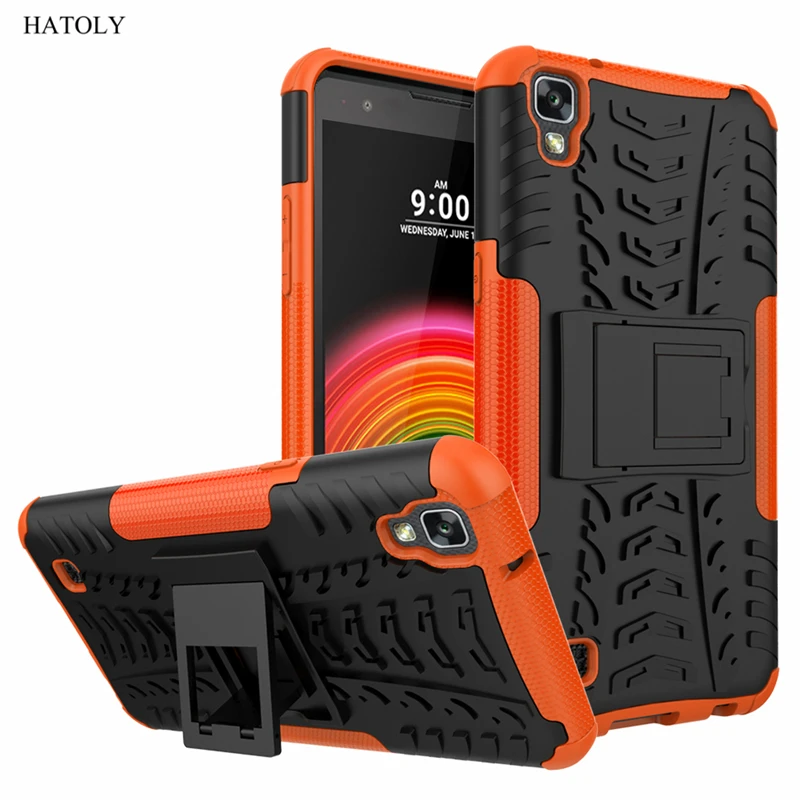 Orange HATOLY для крышки чехол для LG X power K220DS защитный силиконовый Жесткий пластиковый Чехол для LG X power K210 K220DS с держателем < - Цвет: Orange
