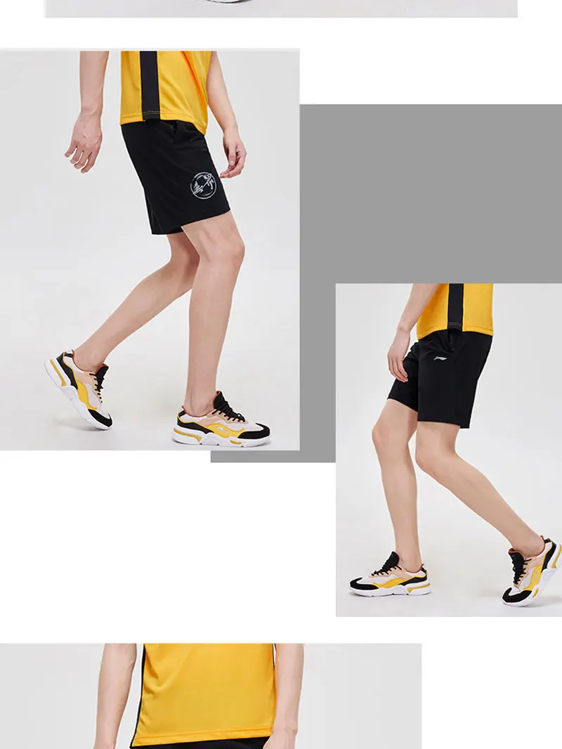 Li-Ning мужские тренировочные трикотажные спортивные шорты дышащие облегающие 77% Нейлон 23% спандекс подкладка Фитнес Спортивные шорты AKYP013 MKY503