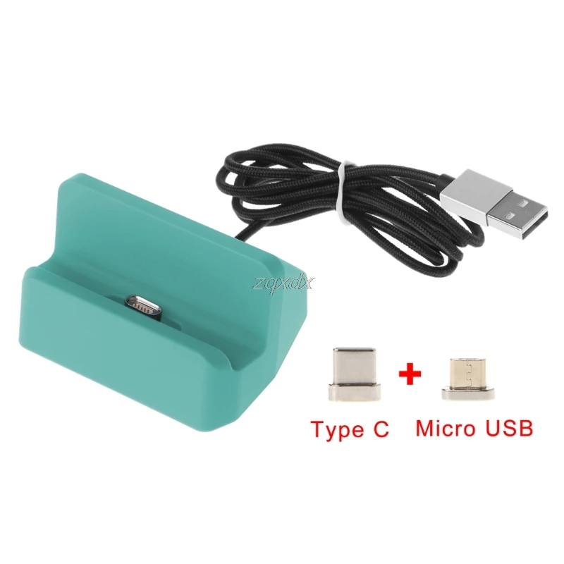 Магнитный разъем Micro USB + Type C зарядная станция док-станция для телефона Android S8 Note8