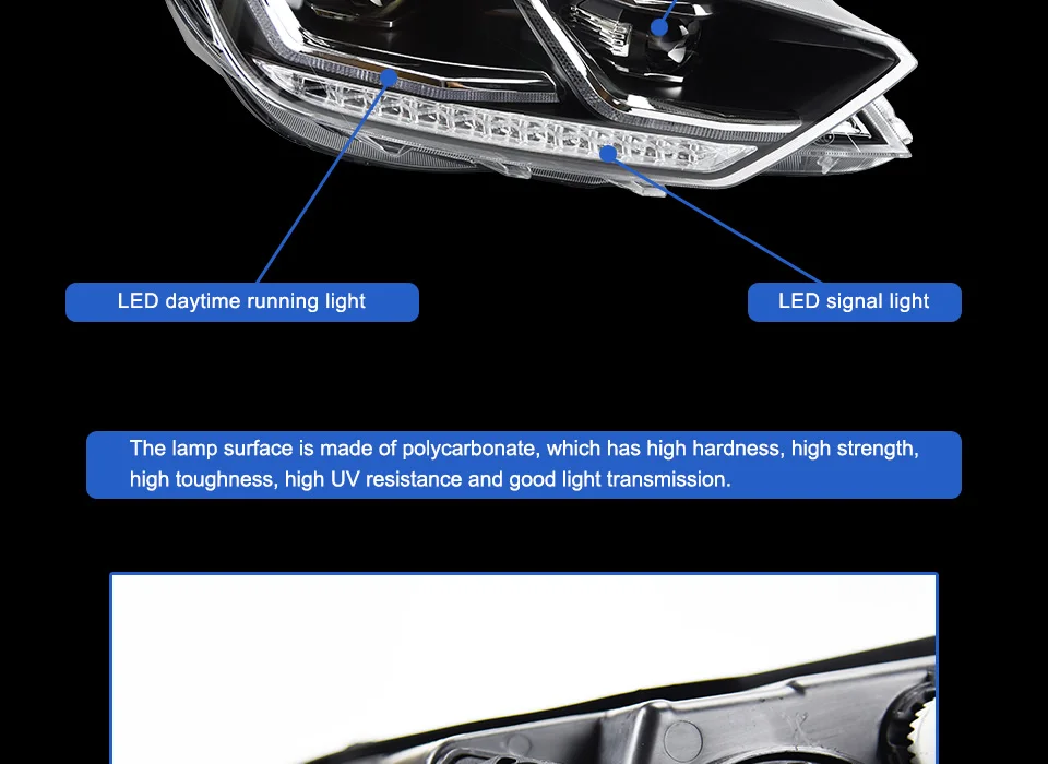 Автомобильный Стайлинг для VW Sportsvan фары для спортивный фургон Golf налобный фонарь led DRL спереди bi-ксеноновая линзы двойной луч HID комплект
