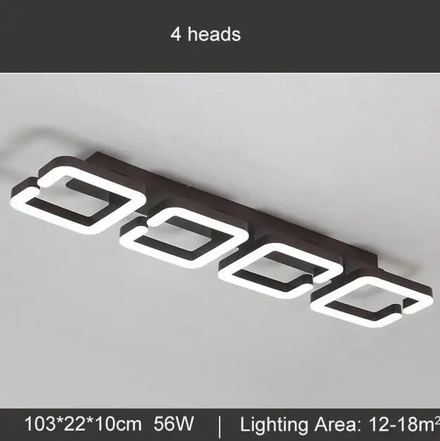 Brown Modern Led Ceiling Chandelier Lamp Lampara de techo Chandelier Lighting For Living Room Bedroom lustre cristal lampadario - Цвет абажура: 4 Head L103xW22cm