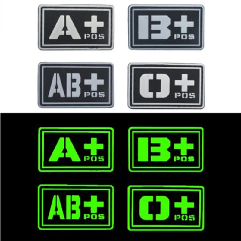 Нашивка для охотничьих аксессуаров 3D нашивка из ПВХ A + B AB O POS A- B- AB-светящиеся