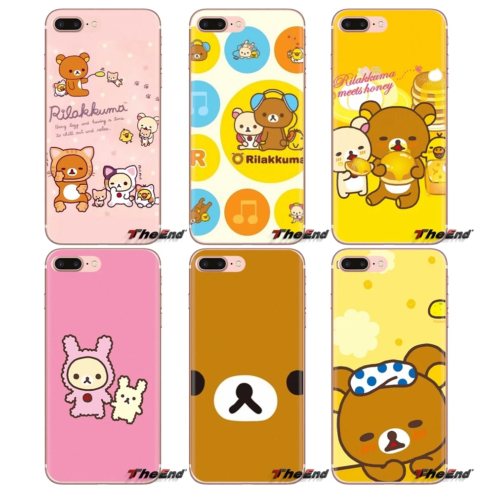 Для Huawei Mate Honor 4C 5C 5X 6X 7 7A 7C 8 9 10 8C 8X 20 Lite Pro мягкие прозрачные чехлы Чехлы Rilakkuma Teddy Relax