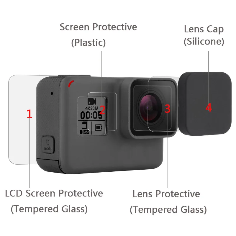 Новый защитный чехол из закаленного стекла для Go Pro Gopro Hero 5 6 7 Hero5 Hero6 Hero7 крышка