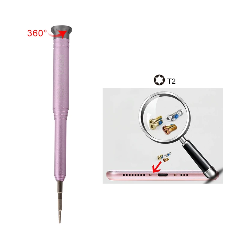 Прецизионная отвертка kaisi T2/0 6 Y Tip/0 8 Pentalobe/1 5 Phillips для iPhone 7 X инструменты ремонта