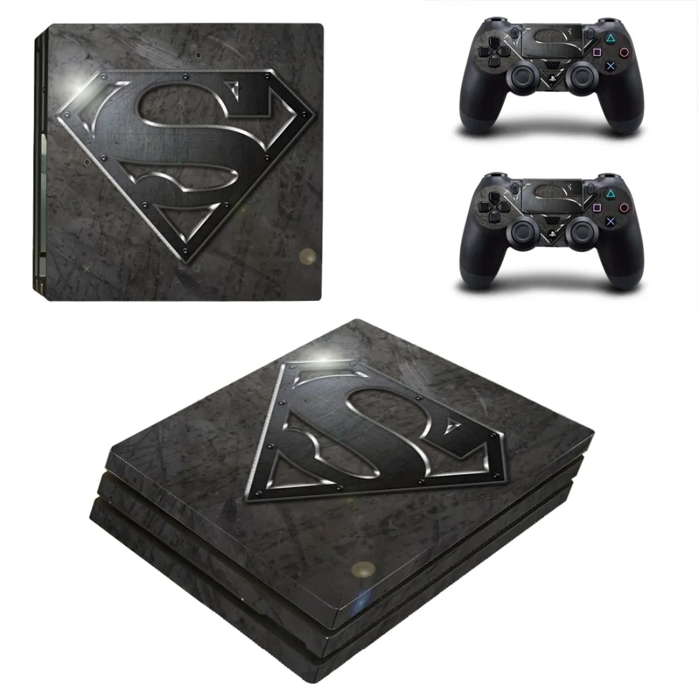 DC Супермен PS4 Pro кожи виниловая наклейка, стикер для sony Playstation 4 консоли и 2 контроллеры PS4 Pro кожи Стикеры