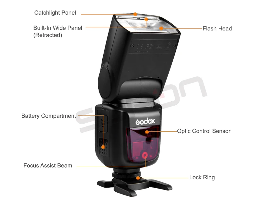 Godox V860II флэш-памяти Li-Батарея E-TTL вспышка для фотокамер Speedlite HSS 1/8000s Bateria Камера синхроконтакта разъем для внешней вспышки типа V860IIC для Canon 60D/650D/80D/50D