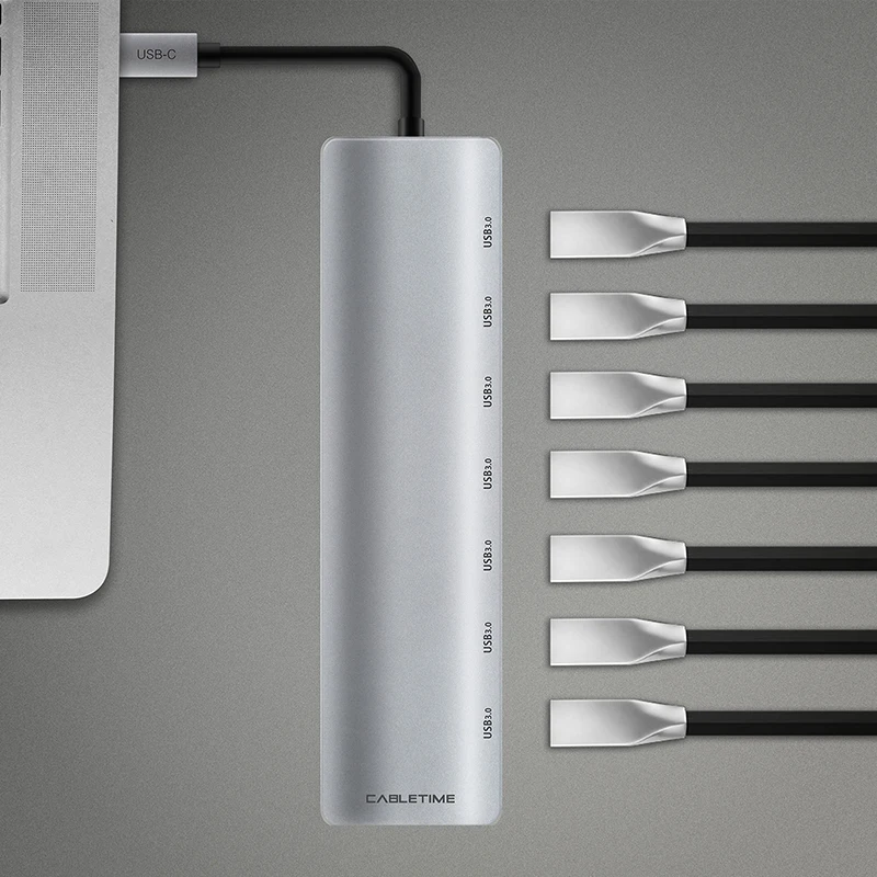 Кабель USB C концентратор 3 1 type до 7 в 0 высокая скорость с мощностью usb для Macbook