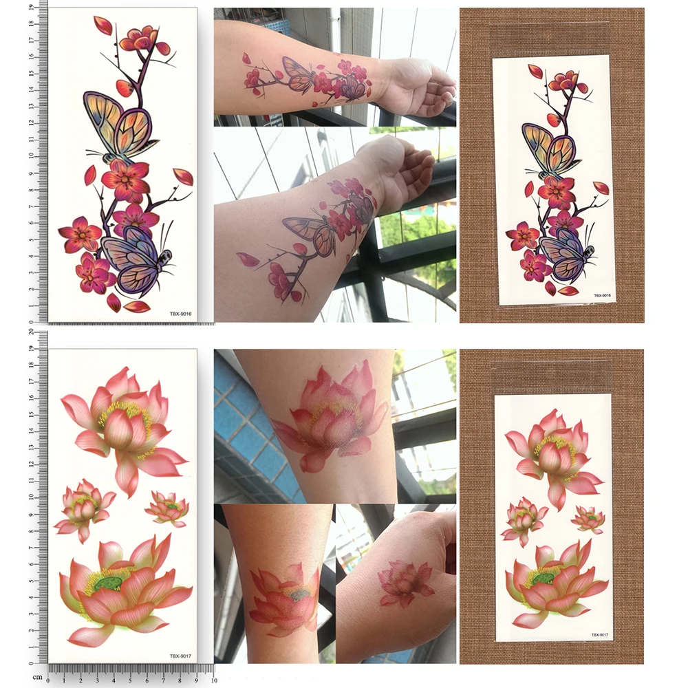 

8pcs/set Flower Waterproof Temporary Tattoos Water Transfer Colorful Stickers Beauty Health Body Art women girl sexy Makeup
