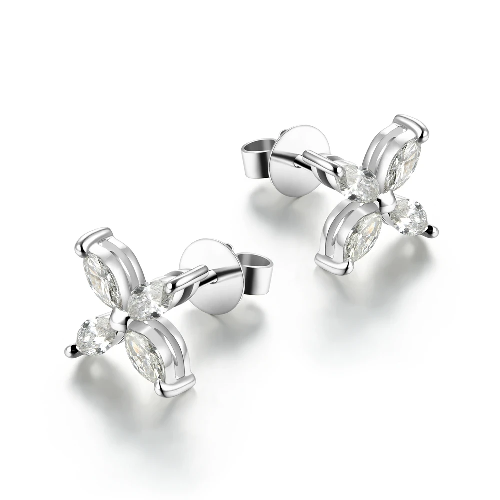 L & Цзуань Новый 0.56ct Серьги с алмазами для Для женщин 18 К Платиновые шпильки