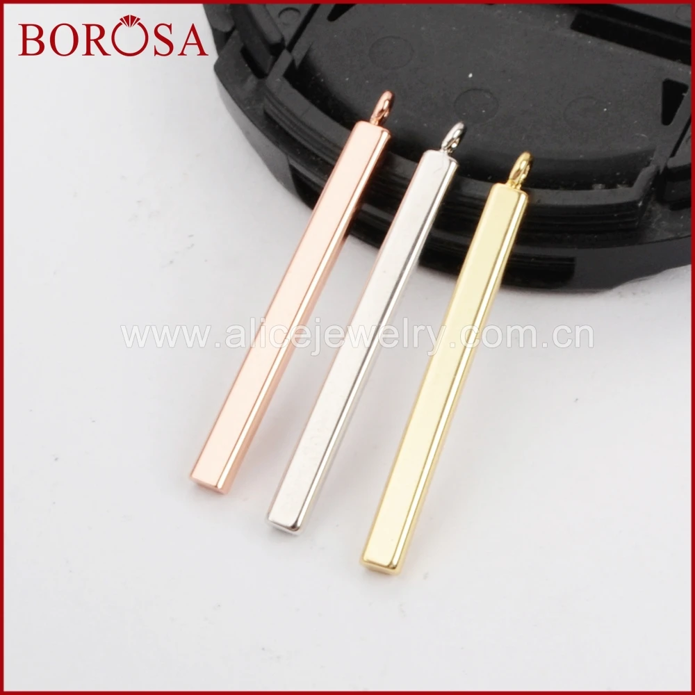 BOROSA 20 шт крошечные прямоугольные металлические подвески многоцветные