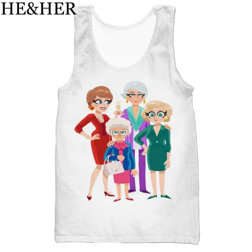 

Cartoon golden girls 3D printed tank top for men fashion cool summer tank top work out men women tank tops halter tank top