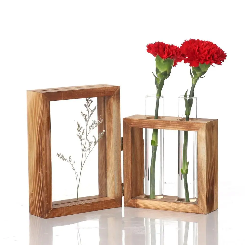 Креативный гидропонный завод прозрачная ваза деревянная рамка Кофейня декор