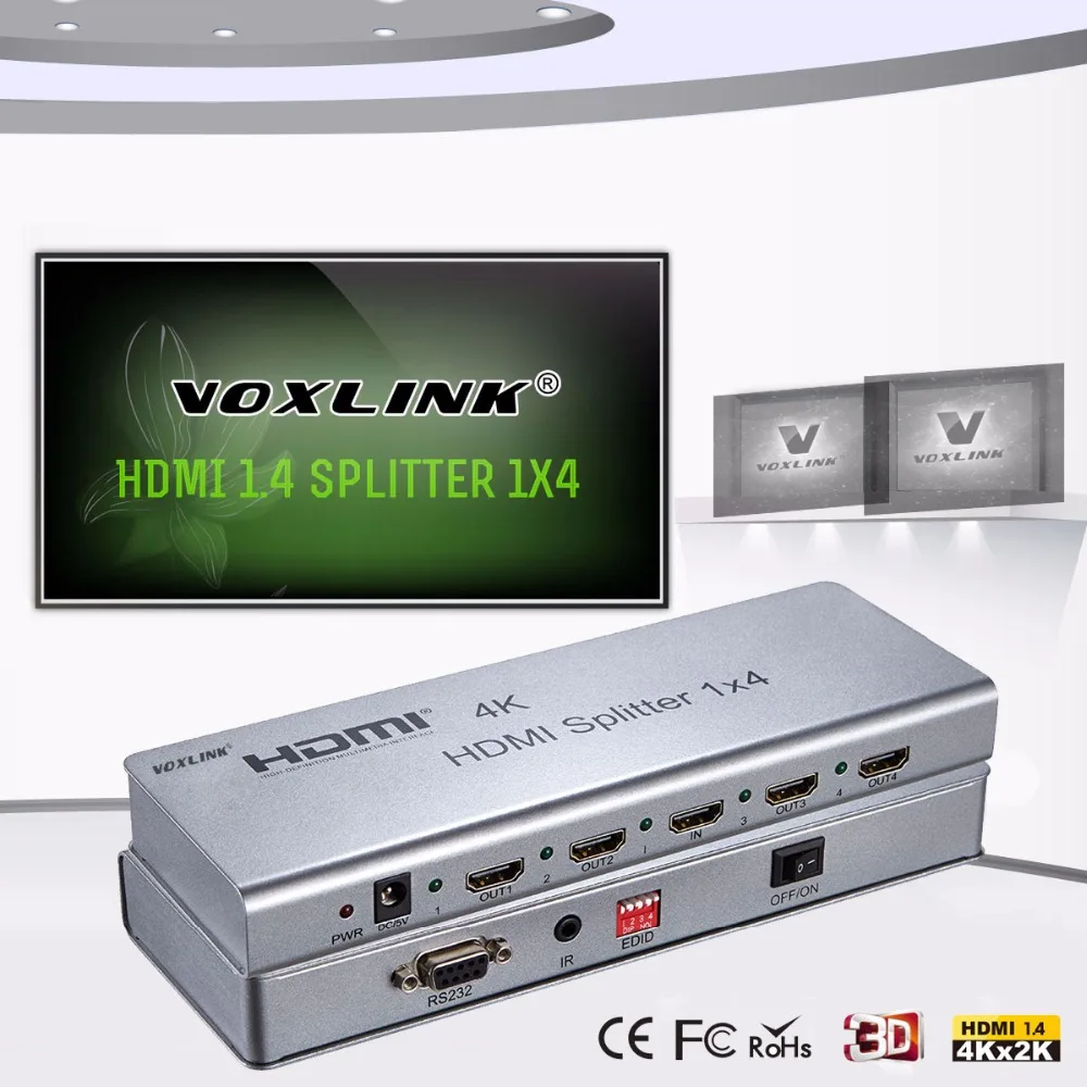 Voxlink 4 К 1x2/1x4/1x8 HDMI Splitter 3D 1080 P 2 порты и разъёмы/4 Порты разъёмы/8 разъёмы hdmi2.0/1.4 Extender