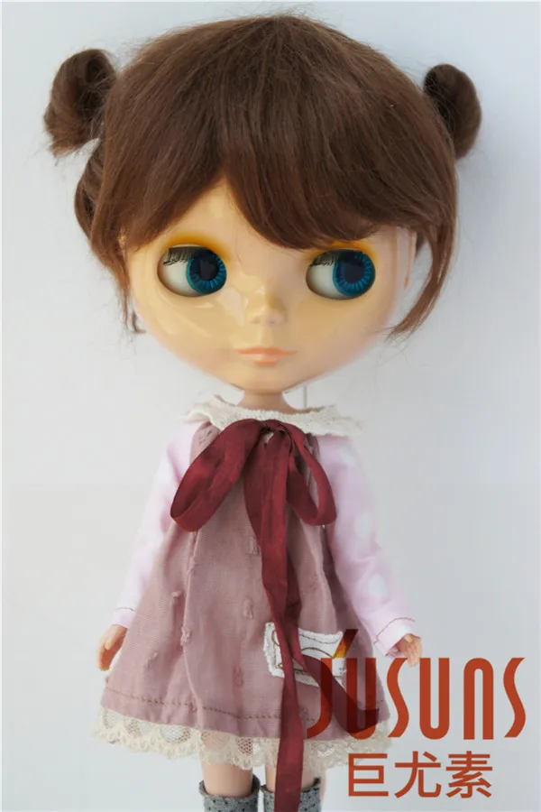 10-11inch LightBrown JD415 большой размер две косы BJD мохер парики в размере 8-9 дюймов 10-11 дюймов для кукол мягкие модные волосы куклы аксессуары - Цвет: 10-11inch LightBrown