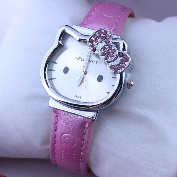 Модные кварцевые детские часы Hello Kitty с ремешком и циферблатом для девочек |