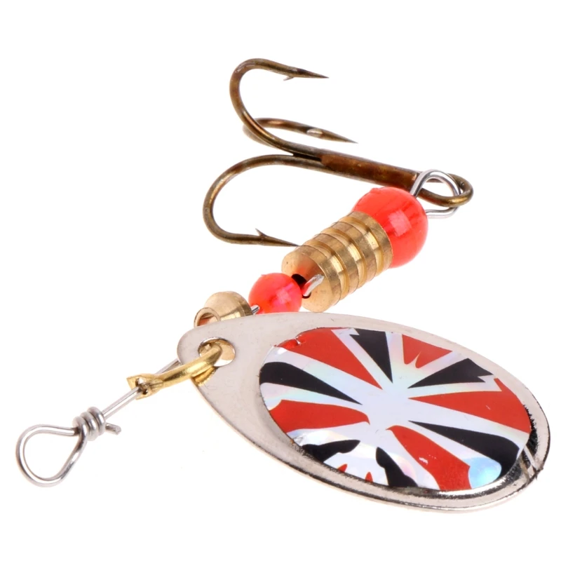Рыболовная ложка блесна с блестками металлическая жесткая приманка двойной