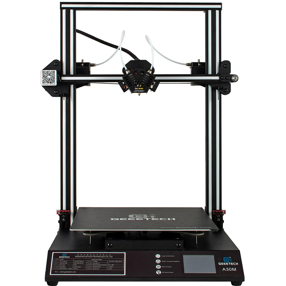 GEEETECH A30M с открытым исходным кодом 2 в 1 смешанный 3d принтер 320*320*410 мм площадь 60 мм/сек. Защита паролем, сенсорный экран, двойная ось z