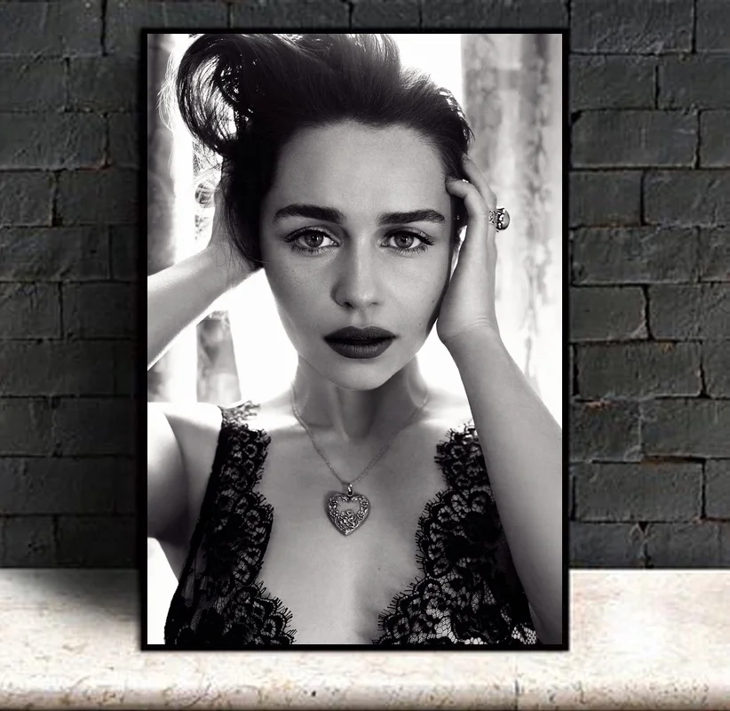 Emilia Clarke постер холст картина печать стены Искусство домашний декор|Рисование и