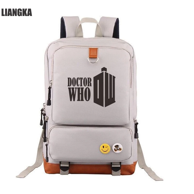 LIANGKA Колледж рюкзак Доктор Кто для школы Рюкзак Холст многослойная 6 карманов