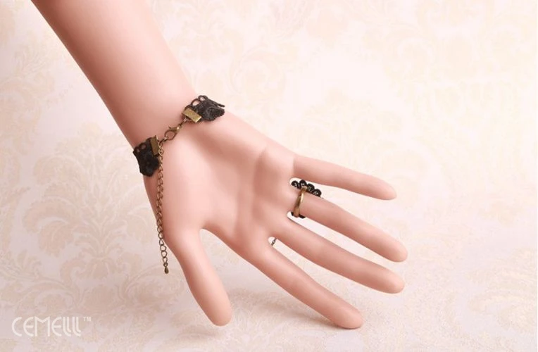 Partysu Vintage Wholesale Jewelry Lace Bracelet Wrist Strap Alloy Chain Linked Small Flower Free Shipping SL9 | Украшения и