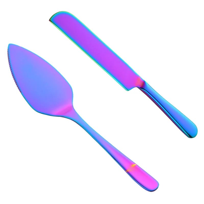 1 shovel and 1 knife 2 предмета Нержавеющая сталь зубчатым краем торт сервера лезвие резака с торт Ножи пиццы торт лопатой Кухня выпечки кондитерских шпатели - Цвет: 1 shovel and 1 knife