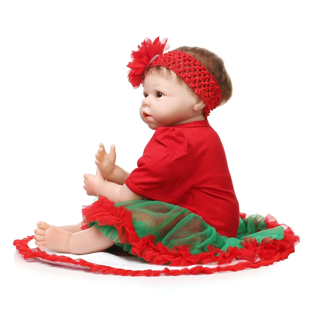 22 дюйма 55 см bebe игрушка подарок Новорожденные куклы ткань боди красное
