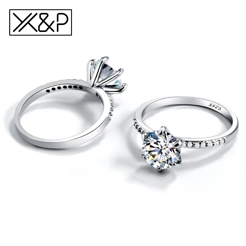Классическое Обручальное кольцо X &amp P обручальное с 6 заклепками AAA белыми