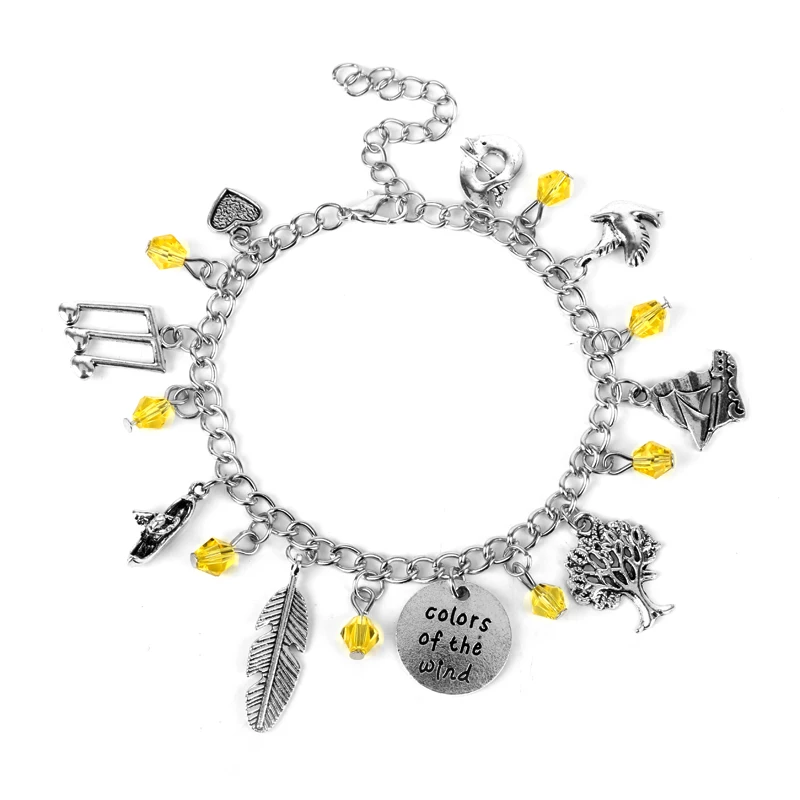 

New Design Pocahontas Inspired Bracelets Colors of the Winds Listen With Your Heart Leave Crystal Bracelet for Women