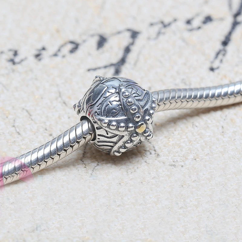 

925 Sterling Silver Animal Sea star Starfish Charm Sea Star Clip Stopper Bead Fit European Bracelet Women Jewelry