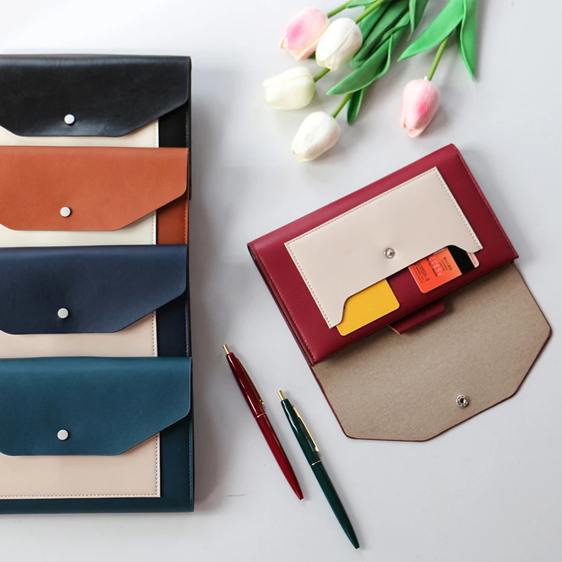 Винтажный бизнес органайзер для обложки ноутбука с 4 шт. записные книжки из