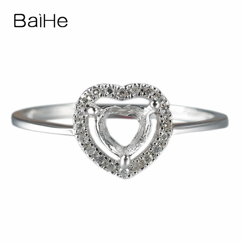 

Женское кольцо с полузакрепкой BAIHE, белое золото 14 к, 6x6 мм, обручальное кольцо с натуральным бриллиантом, ювелирные украшения для свадьбы