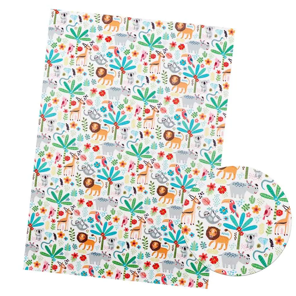 IBOWS Новинка 22*30 см Мультяшные животные печатные искусственная кожа лоскутные для