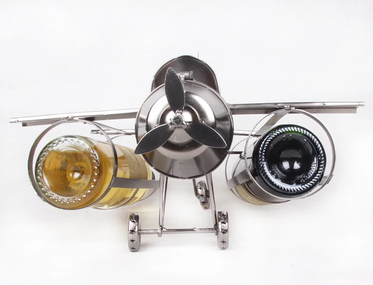 Креативная ручная работа железная модель самолета держатель бутылки вина