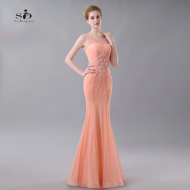Пром Платья для выпускного Коралл Русалка вечеринок Кружева аппликации из