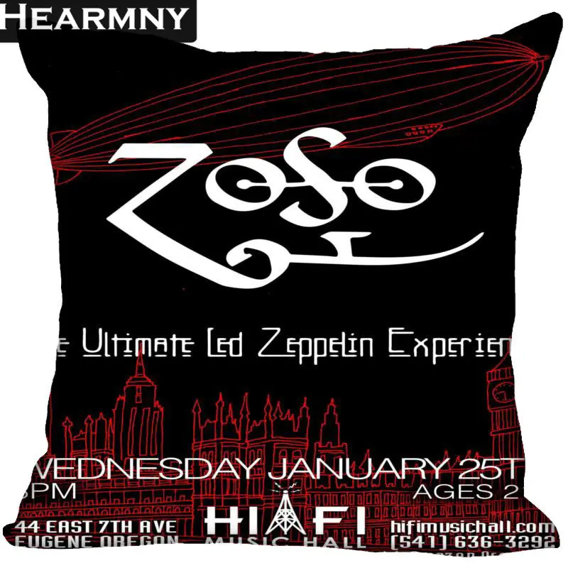 Новое поступление Led Zeppelin наволочка для спальни для дома или офиса, декоративные наволочки квадратная Подушка на молнии чехлы Сатиновые мягкие не выцветают - Цвет: 5