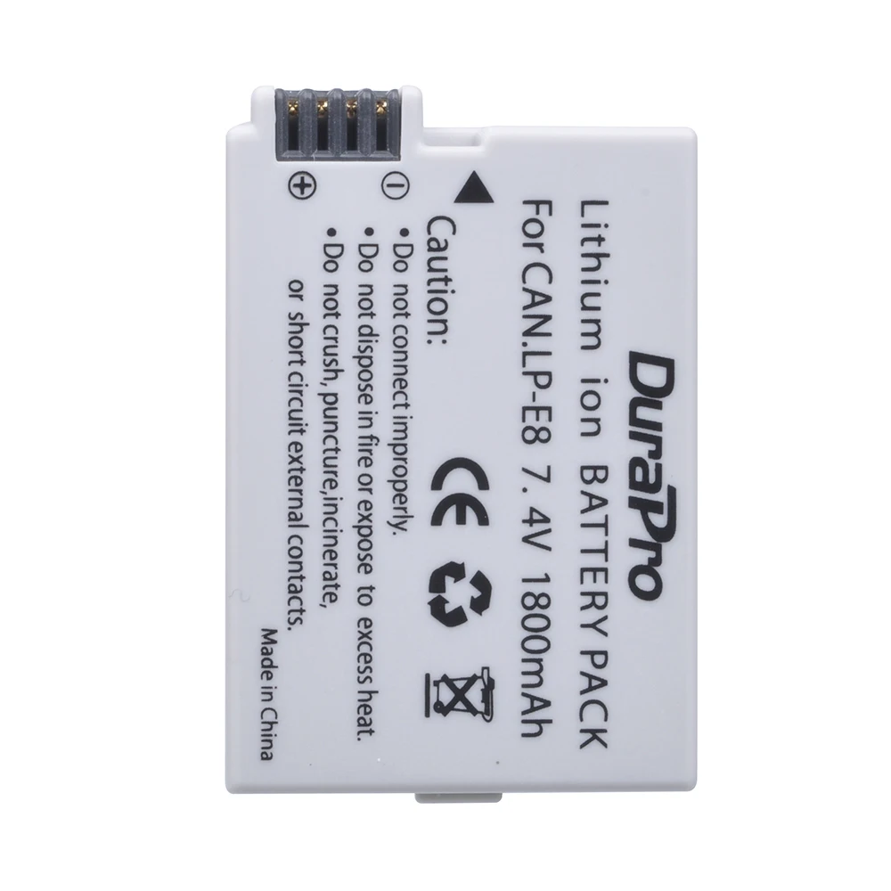 Аккумулятор DuraPro LP-E8 LP E8 LPE8 для Canon EOS 550D 600D 650D 700D kiss X4 X5 X6i X7i Rebel T2i T3i T4i T5i |