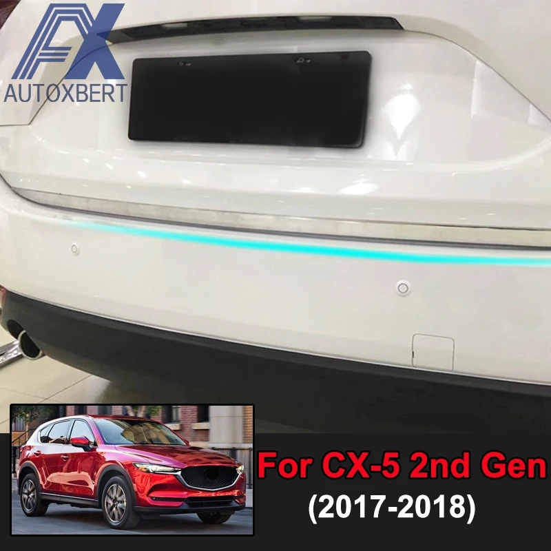 AX стайлинга автомобилей Хром Нижняя отделка багажного отделения загрузки задняя дверь крышка Накладка молдинга украшения для Mazda Cx-5 Cx5 KF