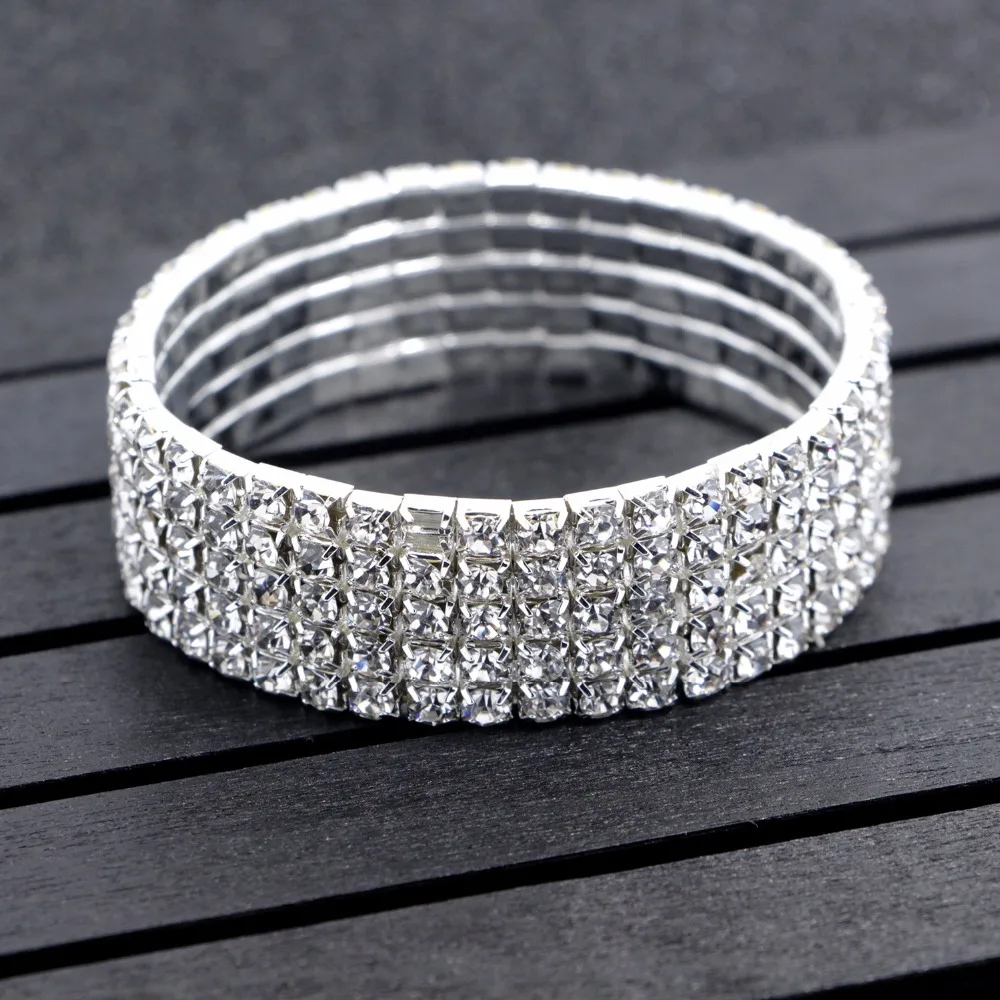 Venda quente Classico de Noiva Strass Cristal Gargantilha Colar Brincos e Pulseira Conjuntos Joias Casamento Acessorios|colar brinco|conjunto
