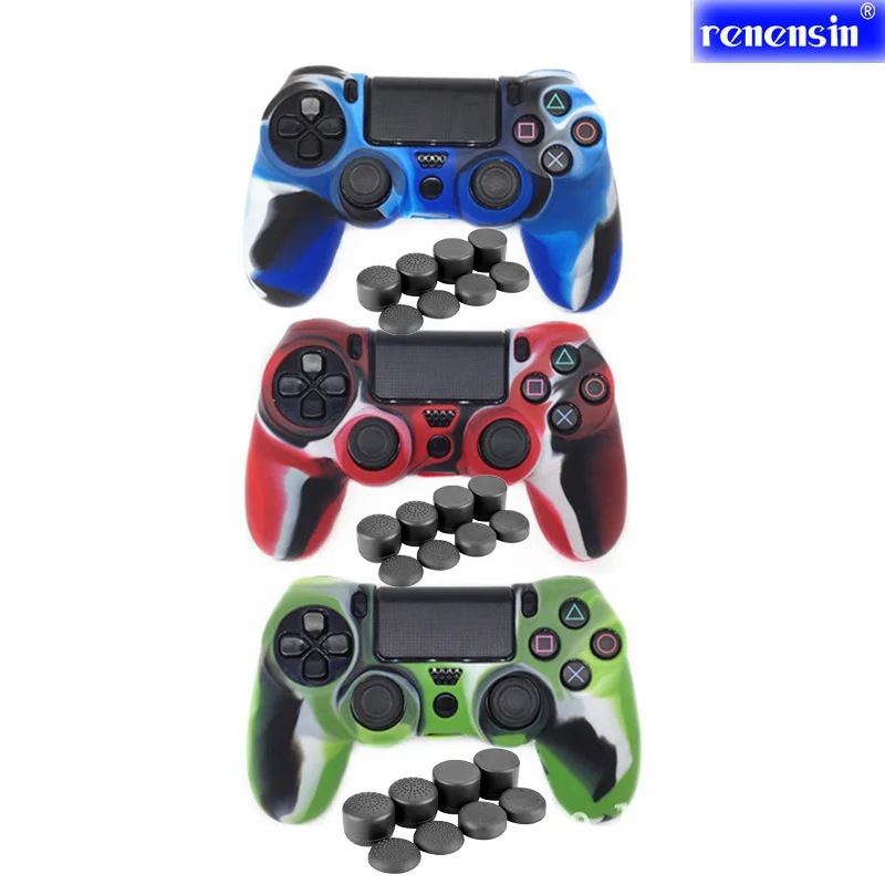 Новый чехол Renensin 9 в 1 для контроллера Sony Dualshock 4 PS4 Pro Slim противоскользящий