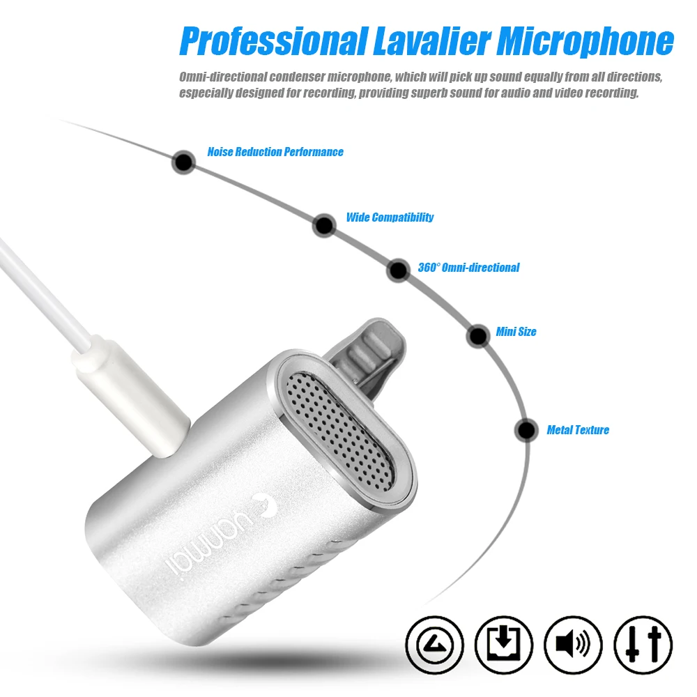 Yanmai R977 Lavalier микрофон клип на Мини лацкане Youtube/интервью/Студия/Видео Запись AUX