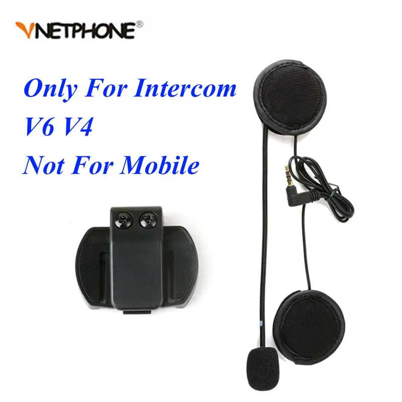 Vnetphone 3 5 мм микрофон динамик гарнитура и Шлем Интерком клип для V4 V6 мотоцикл Bluetooth